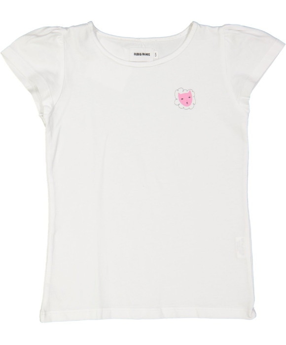 t-shirt wit roze leeuwenhoofd 05j .