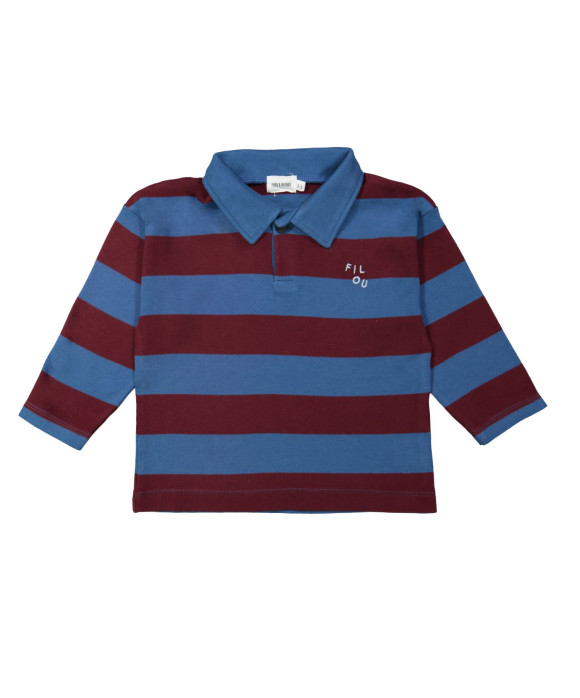 Sweater polo streep filou petrol 