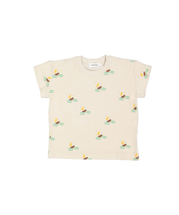 T-shirt spons boats beige