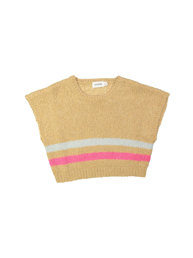 Debardeur rayé beige