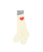 Knee-length sock heart ecru