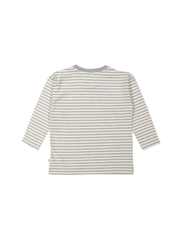 T-shirt zakje streep melange grijs 12m