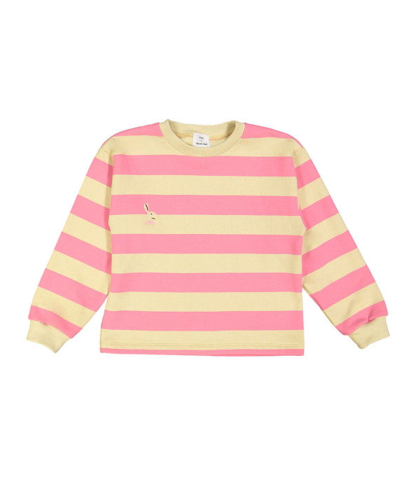 Sweater rayé lièvre rose vif