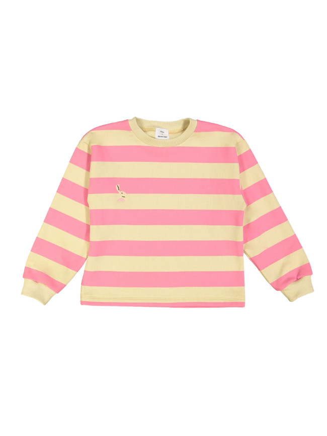 Sweater stripe hare bright pink 10j