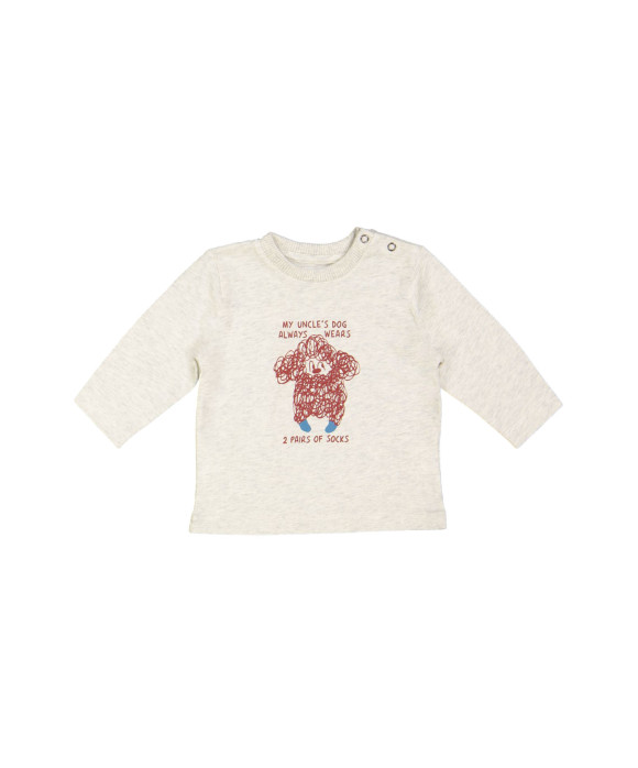 T-shirt mini uncle's dog chiné light gray