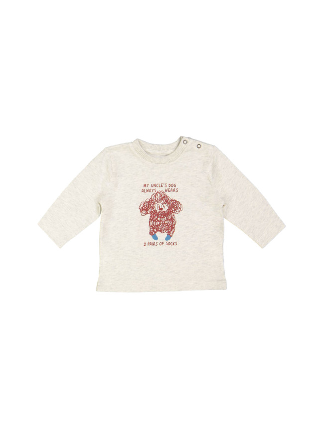 T-shirt mini uncle's dog chiné light gray