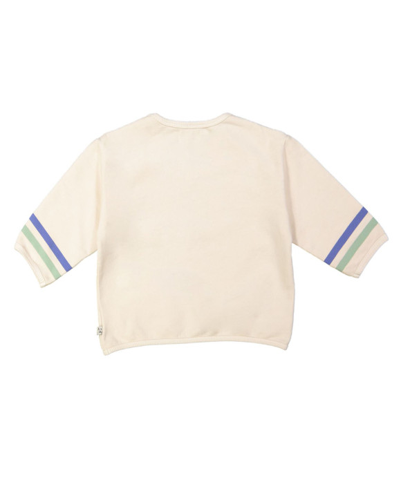 Sweater double rayures beige