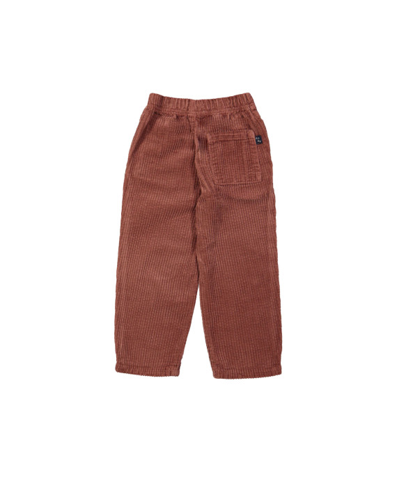Pantalon confortable à côtes larges rouille