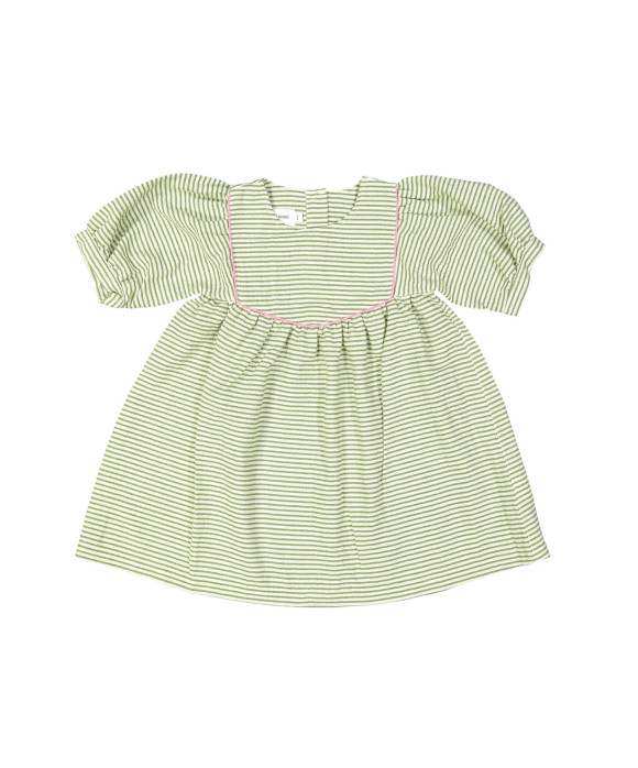 jurk streep lurex ecru