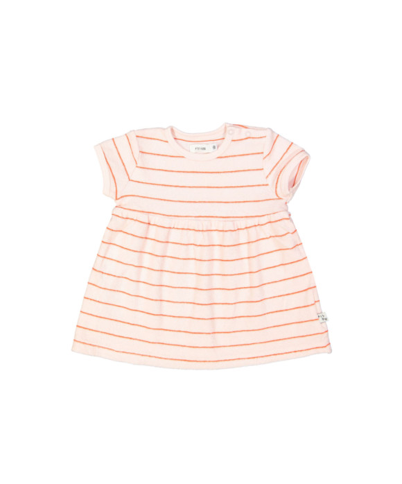 jurk mini spons streep lichtroze