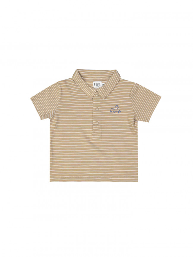 polo latte streep greige 06m