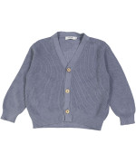 gilet tricot blauw rib effen 12m .