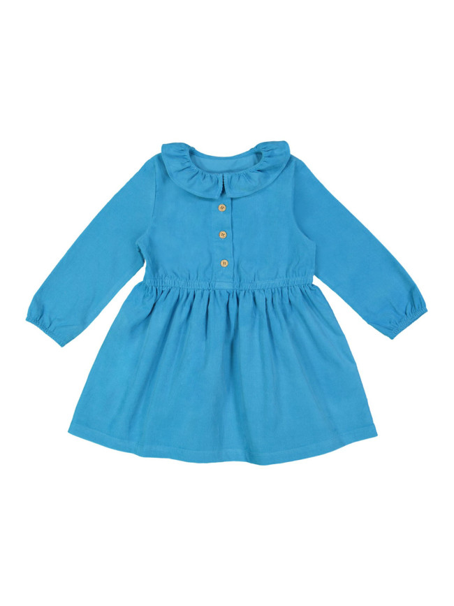 robe pierrot velours bleu