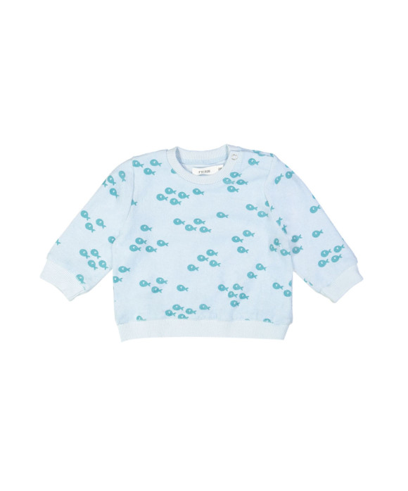 sweater mini school fish lichtblauw