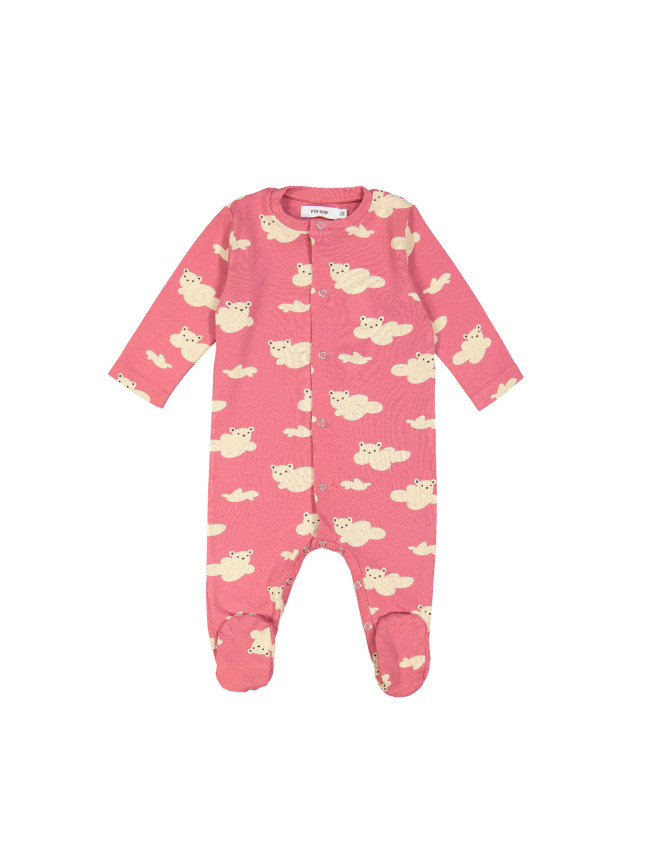 pyjama rib mini bear clouds rood 03m