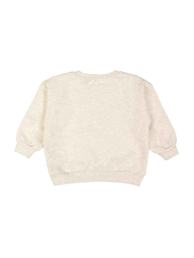 Sweater coeur smiley chiné beige