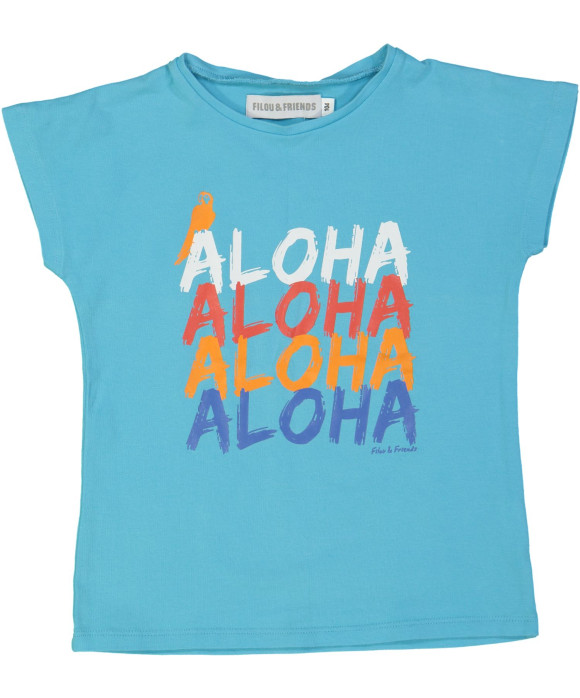 t-shirt blauw aloha 04j