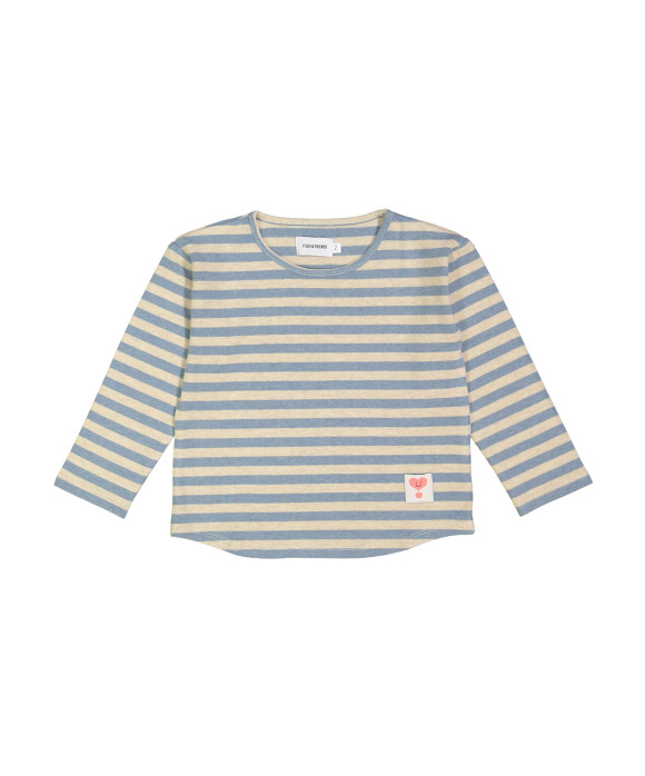 t-shirt stripe blue chiné