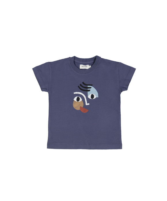 T-shirt garçon gris-bleu