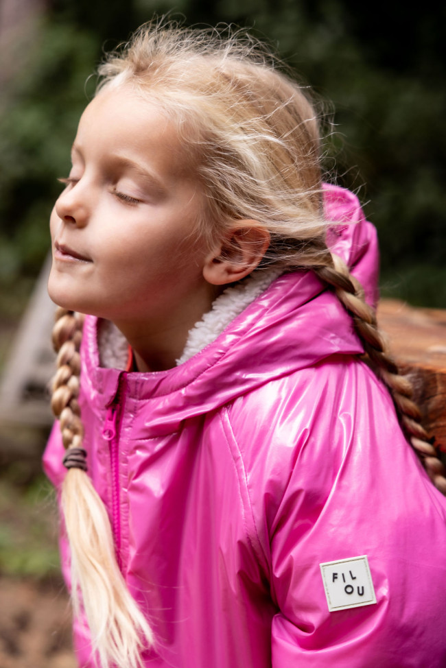 Veste hiver rose vif