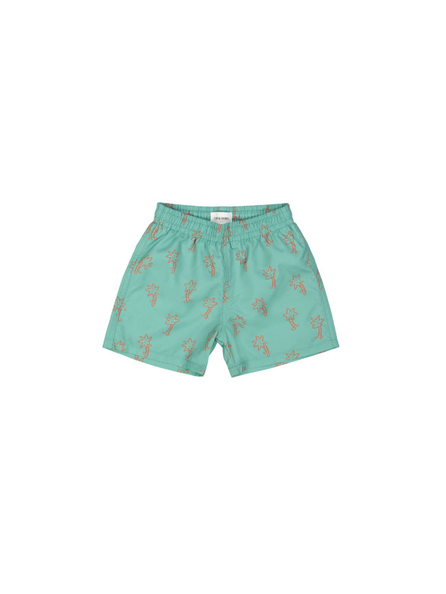 swimming shorts happy palms green