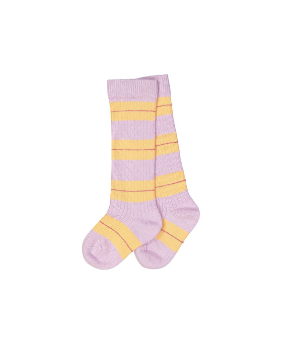 knee high socks stripe lilac