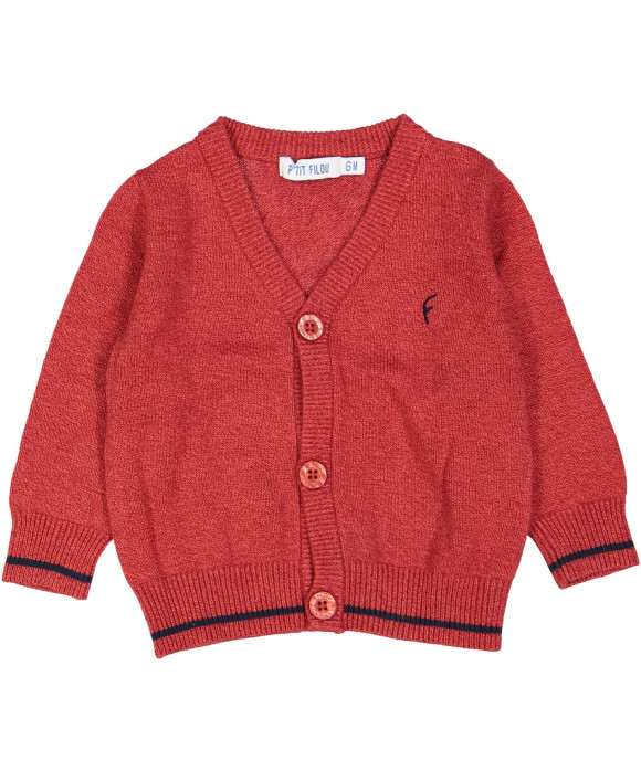 gilet tricot rood effen 06m