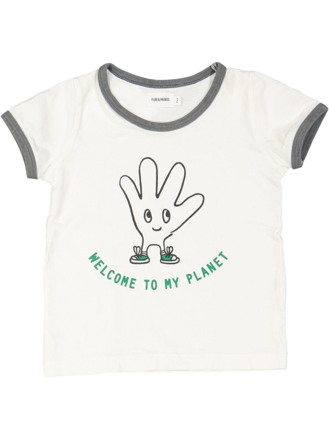 t-shirt ecru welcome to my planet 02j