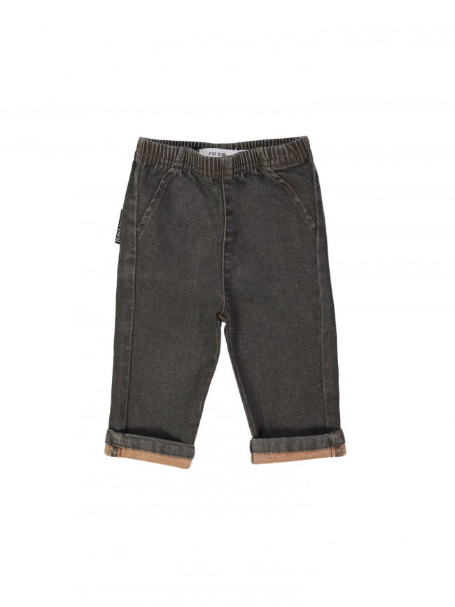 comfy broek mini jeans contrast camel grijs 09m