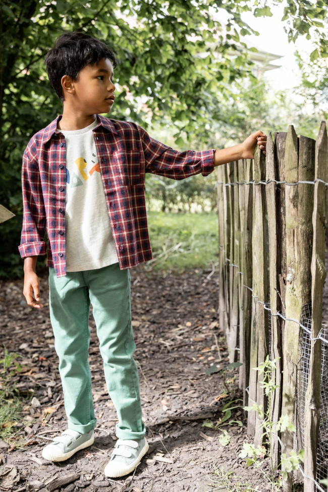 Pantalon régulier élastique vert