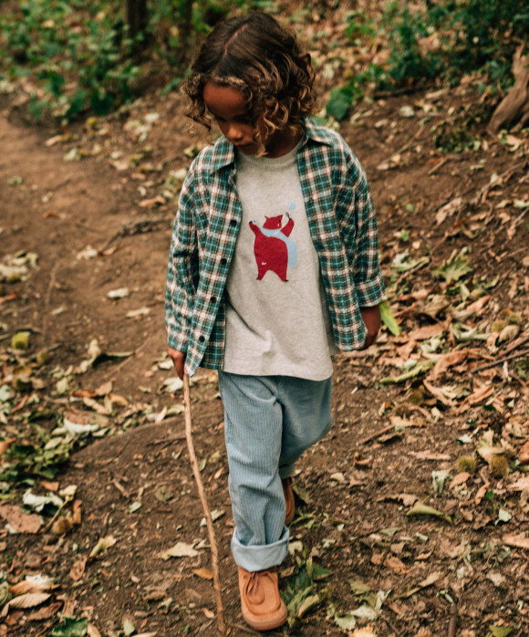 T-shirt bear lichtgrijs chiné 