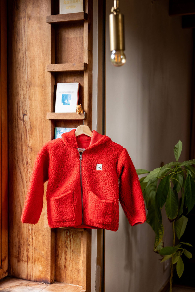 Gilet teddy rouge