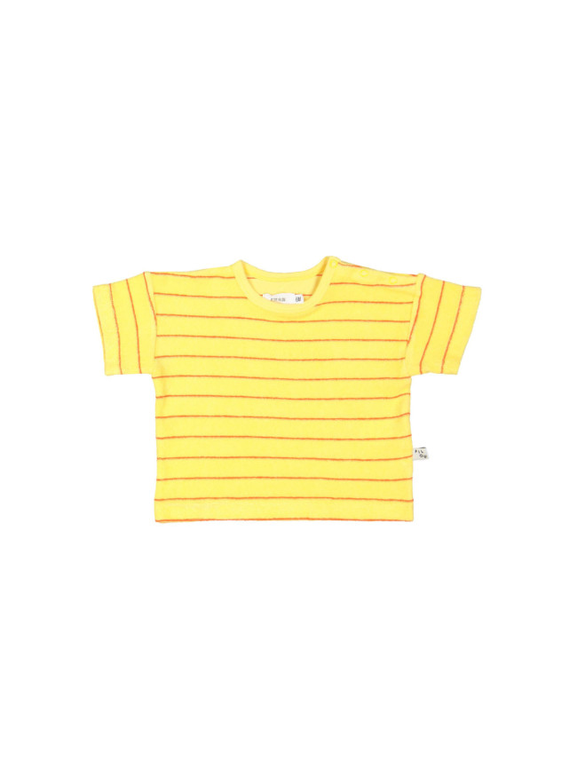 t-shirt mini éponge rayé jaune