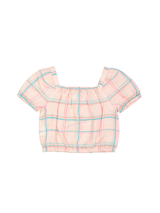 blouse multigrid rose clair