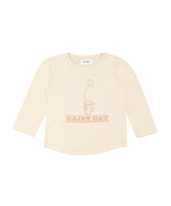 T-shirt daisy cat chiné lichtroze
