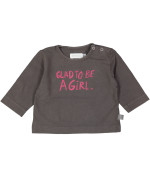 t-shirt grijs glad to be a girl 06m