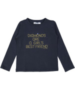 t-shirt blauw diamonds are a girls best friend 07j .