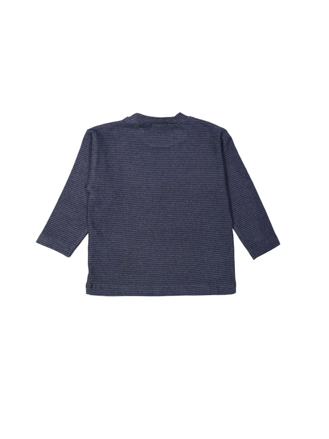 T-shirt streep donkerblauw 12m