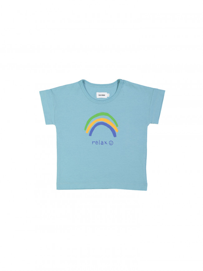 t-shirt boxy regenboog lichtblauw 07j