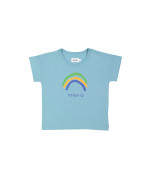 t-shirt boxy regenboog lichtblauw 07j