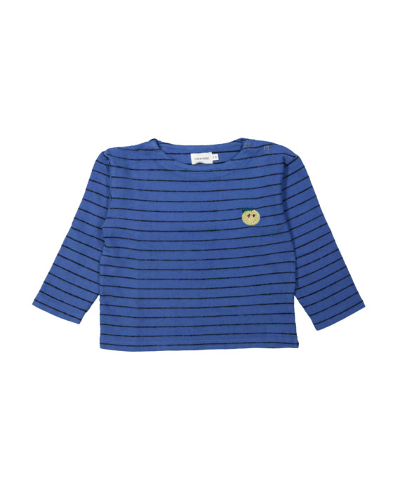 Sweater streep smiley elektrisch blauw 