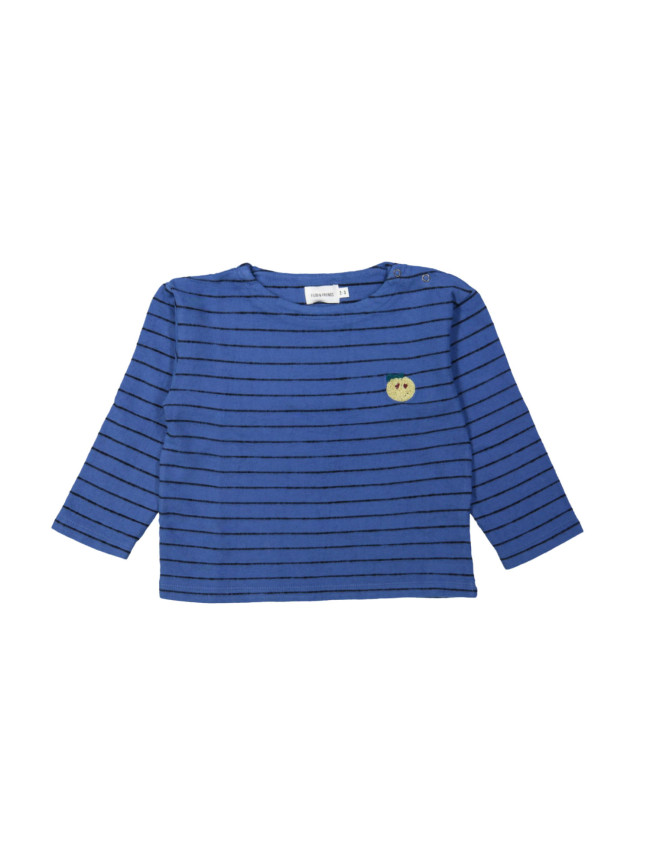 Sweater streep smiley elektrisch blauw 12m-18m