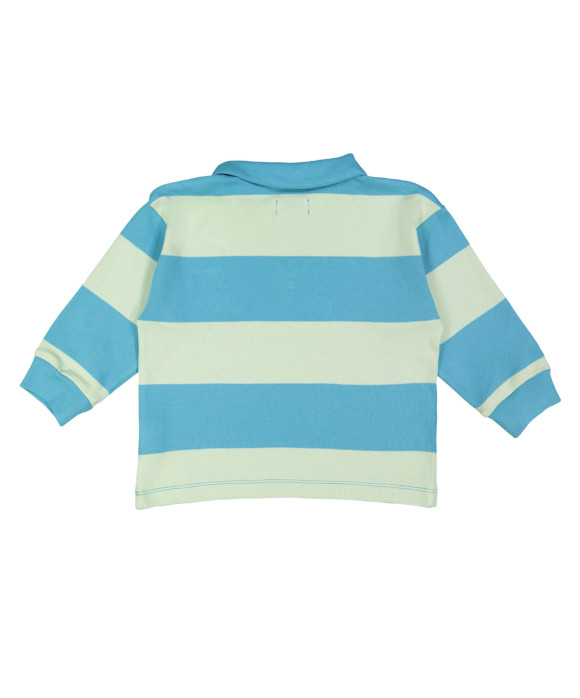 Sweater polo F stripe petrol