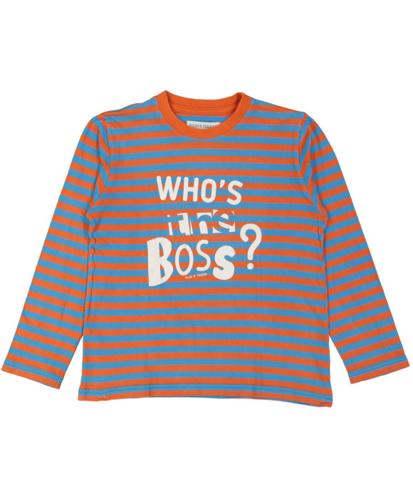 t-shirt rood who's the boss 09j