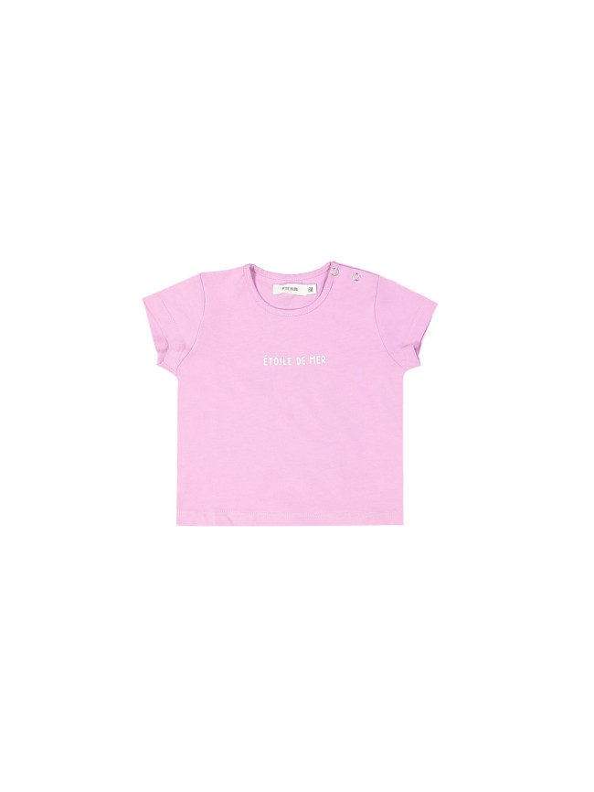 t-shirt mini étoile de mer roze 12m