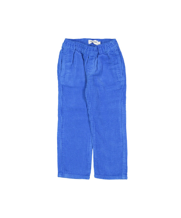 Pantalon confortable velours larges bleu électrique