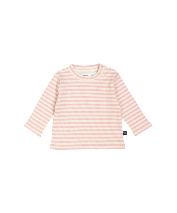 t-shirt mini rib streep roze
