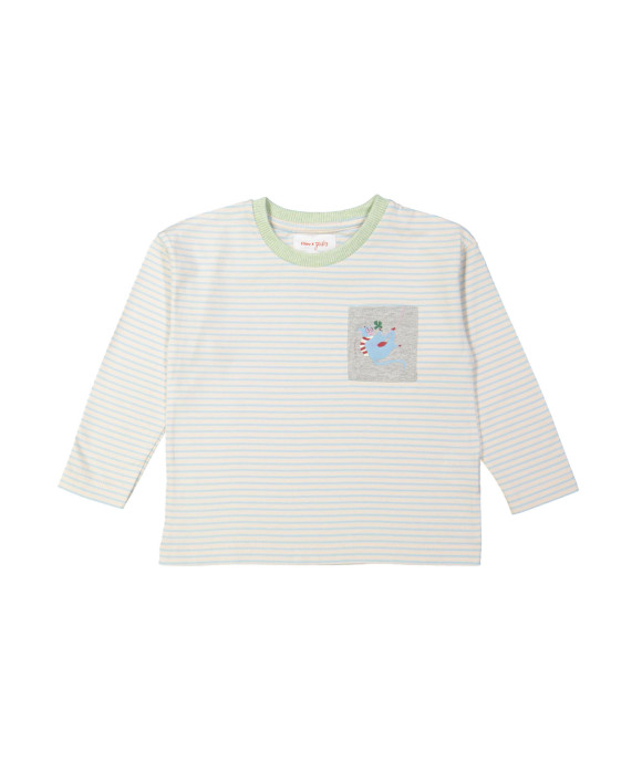 T-shirt monkey lichtblauw 