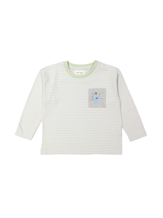 T-shirt monkey lichtblauw 12m-18m