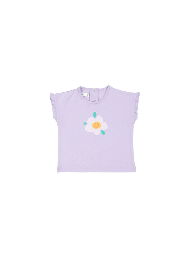 t-shirt mini smiley flower lavendel 03m